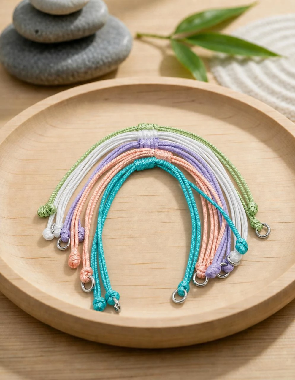 Lot de 5 bracelets à personnaliser réglables multicolores (AP-28)